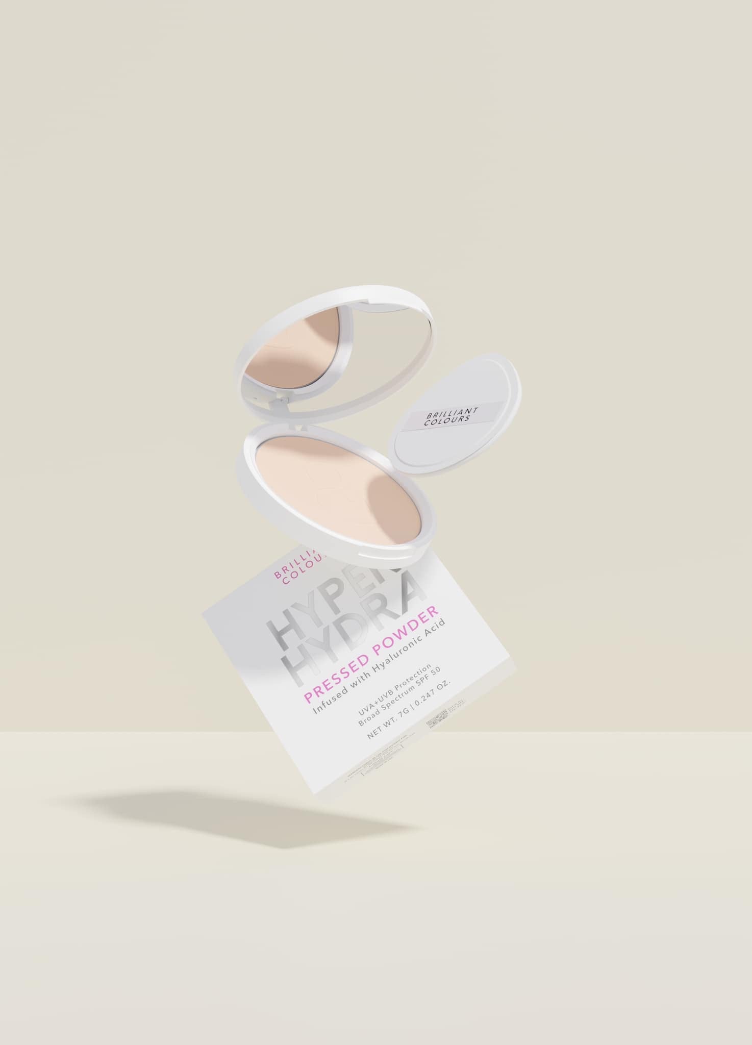 Brilliant Colours Hyper Hydra Pressed Powder SPF50 Infused with Hyaluronic Acid 7g debsline.co