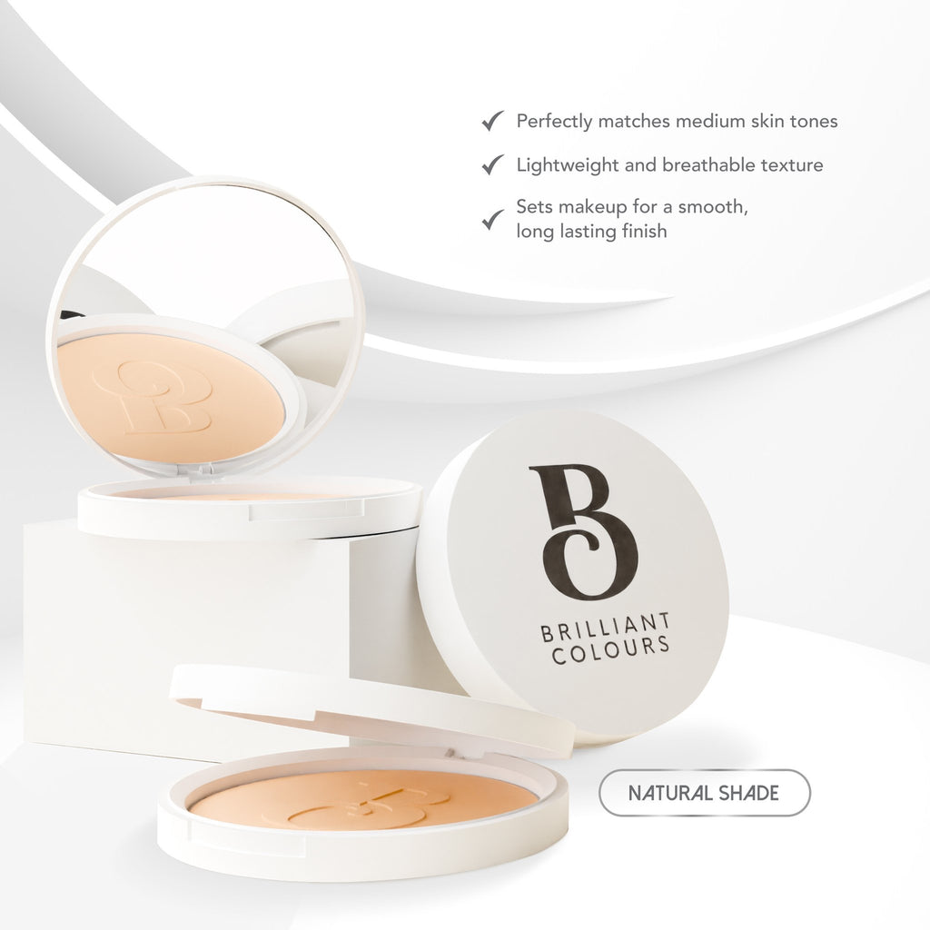 Brilliant Colours Hyper Hydra Pressed Powder SPF50 Infused with Hyaluronic Acid 7g natural shade debsline.co