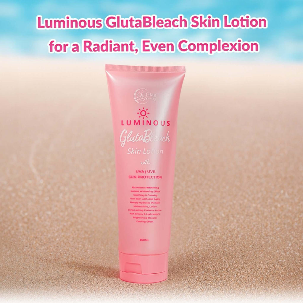 CC Glam & Beauty Luminous Gluta Bleach Skin Lotion 250ml debsline.co even complexion