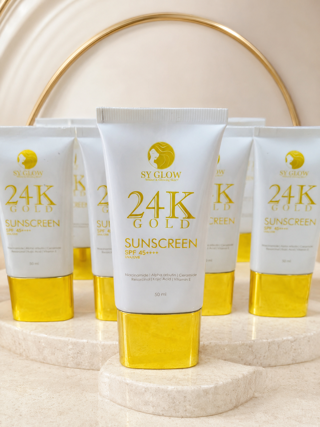 SY Glow 24K Gold Facial Sunscreen SPF 45++++ UVA/UVB – 50ml