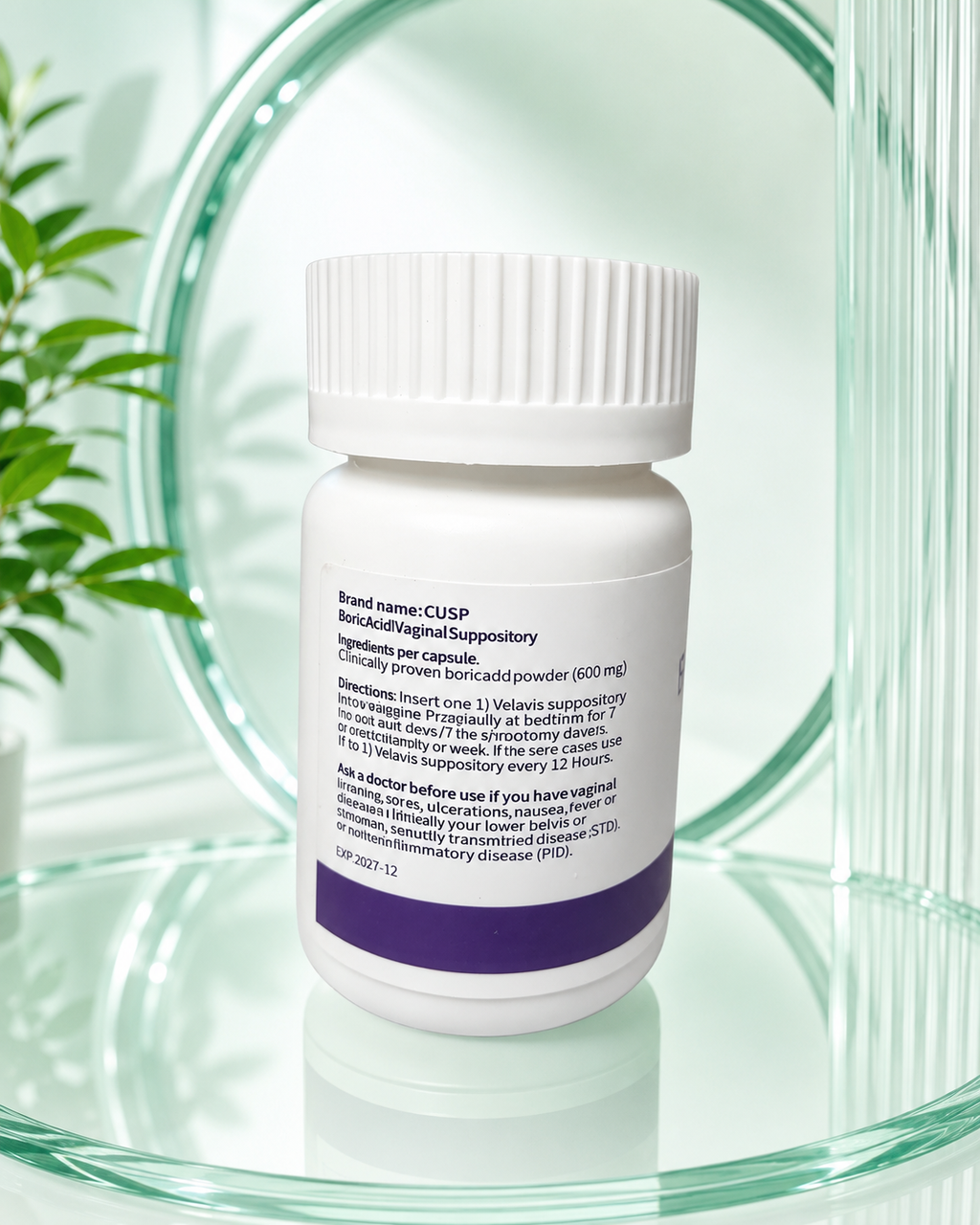 CUSP Boric Acid Vaginal Suppositories 30 Capsules