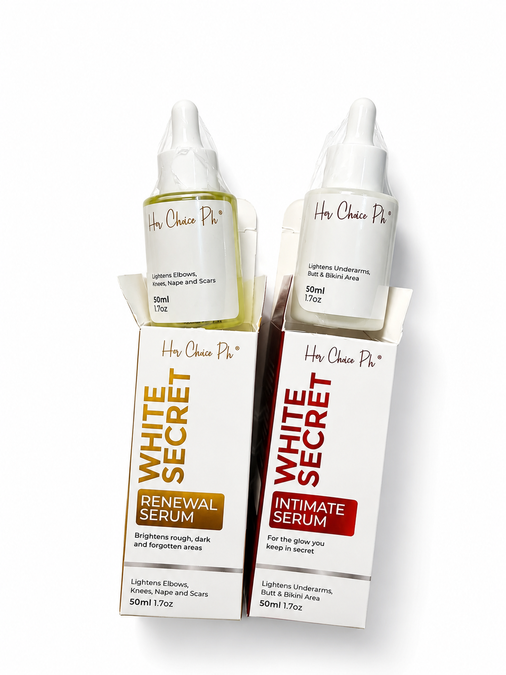 Her Choice PH White Secret Renewal & Body Serum Duo – 2 × 50ml
