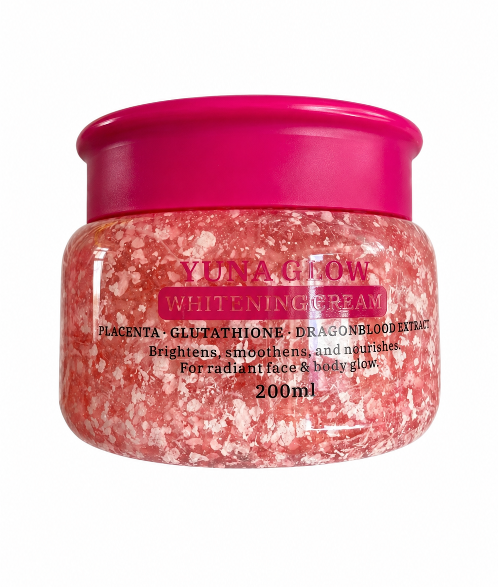 Yuna Glow Radiance Face &amp; Body Cream 200ml – With Glutathione, Niacinamide, Dragon Blood Extract &amp; Vitamin E