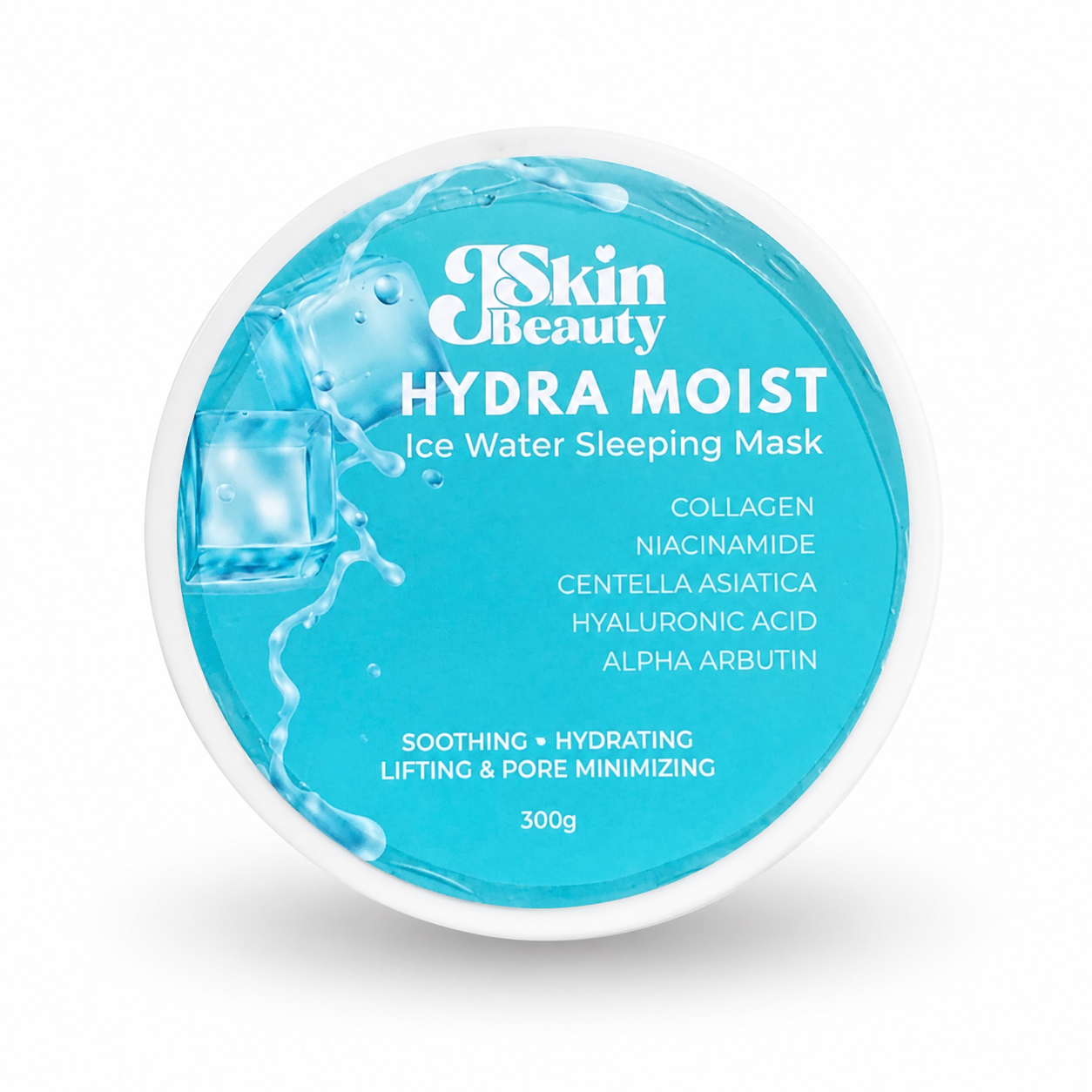 JSkin Beauty Hydra Moist Ice Water Schlafmaske, 300 g, feuchtigkeitsspendend, beruhigend 