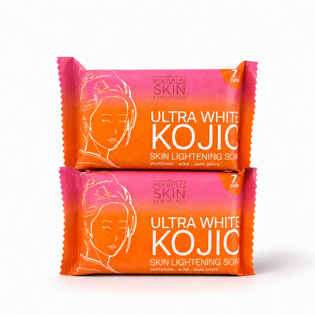 Hikari Skin Kojic Acid Brightening Soap bar from Hikari Skin Essentials, showing the soap with its packaging and branding.