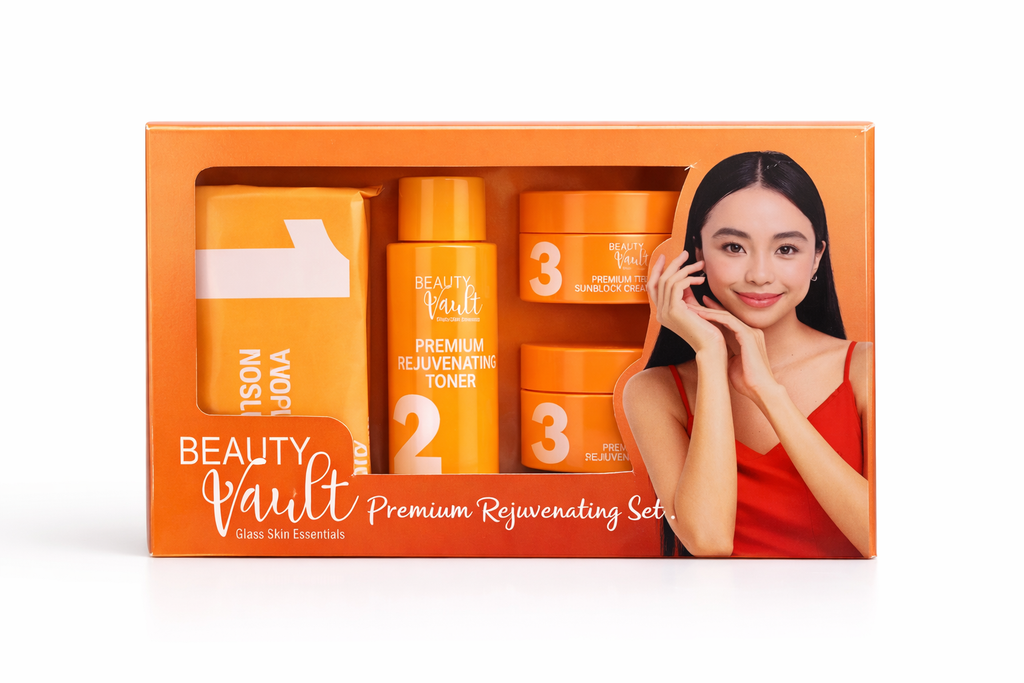 Beauty Vault Glass Skin Essentials Premium Rejuvenating Set - Moisturizing Anti-Aging Acne Care Kit with Niacinamide & Salicylic Acid 250ml