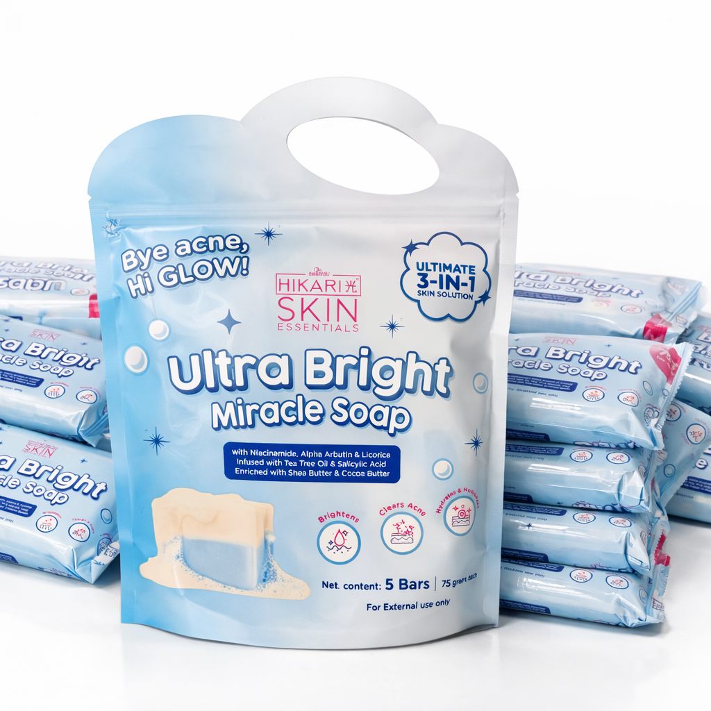 Hikari Skin Essentials Ultra Bright Miracle Soap packaging on a white background