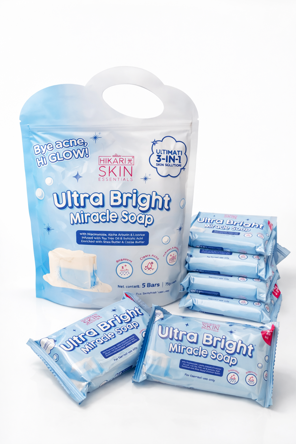 Ultra Bright Miracle Soap packaging on a white background