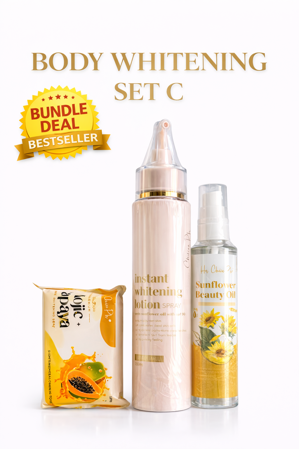 Her Choice PH Sets Radiance Body Oil, Body Lotion and Soap 120g