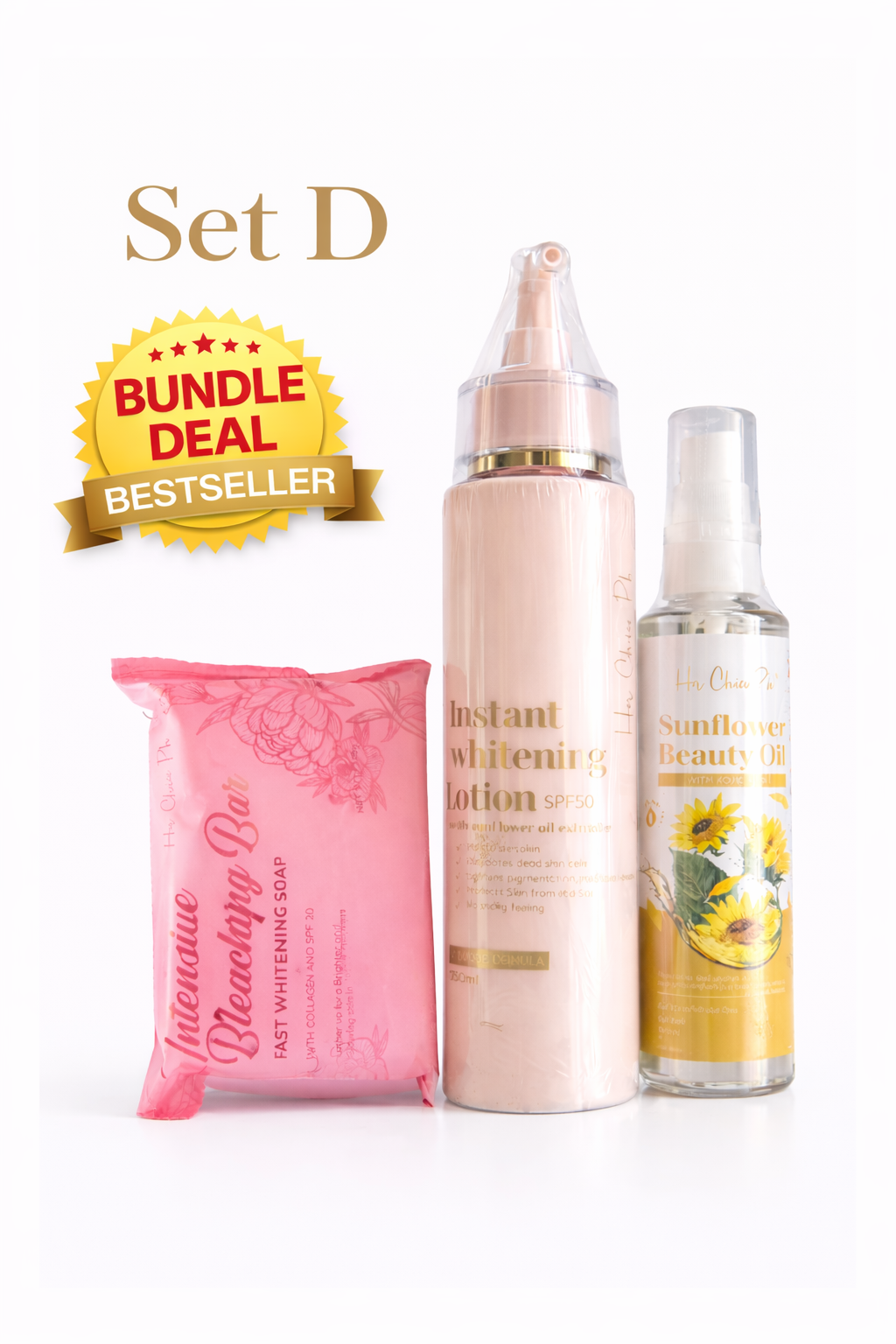 Her Choice PH Sets Radiance Body Oil, Body Lotion and Soap 120g