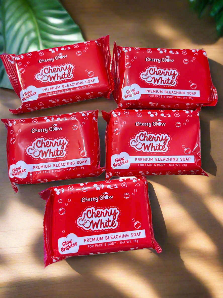 Cherry White Cherry Glow Premium Bleaching Soap For Face and Body 5x75g debsline.co