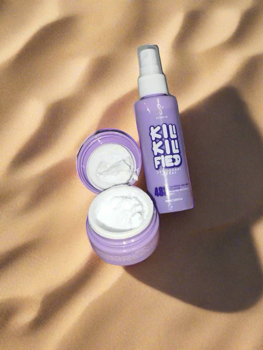 SASKIN Kiliklified Underarm Brightening Kit UA Night Cream and Deodorant Spray-Debsline.co