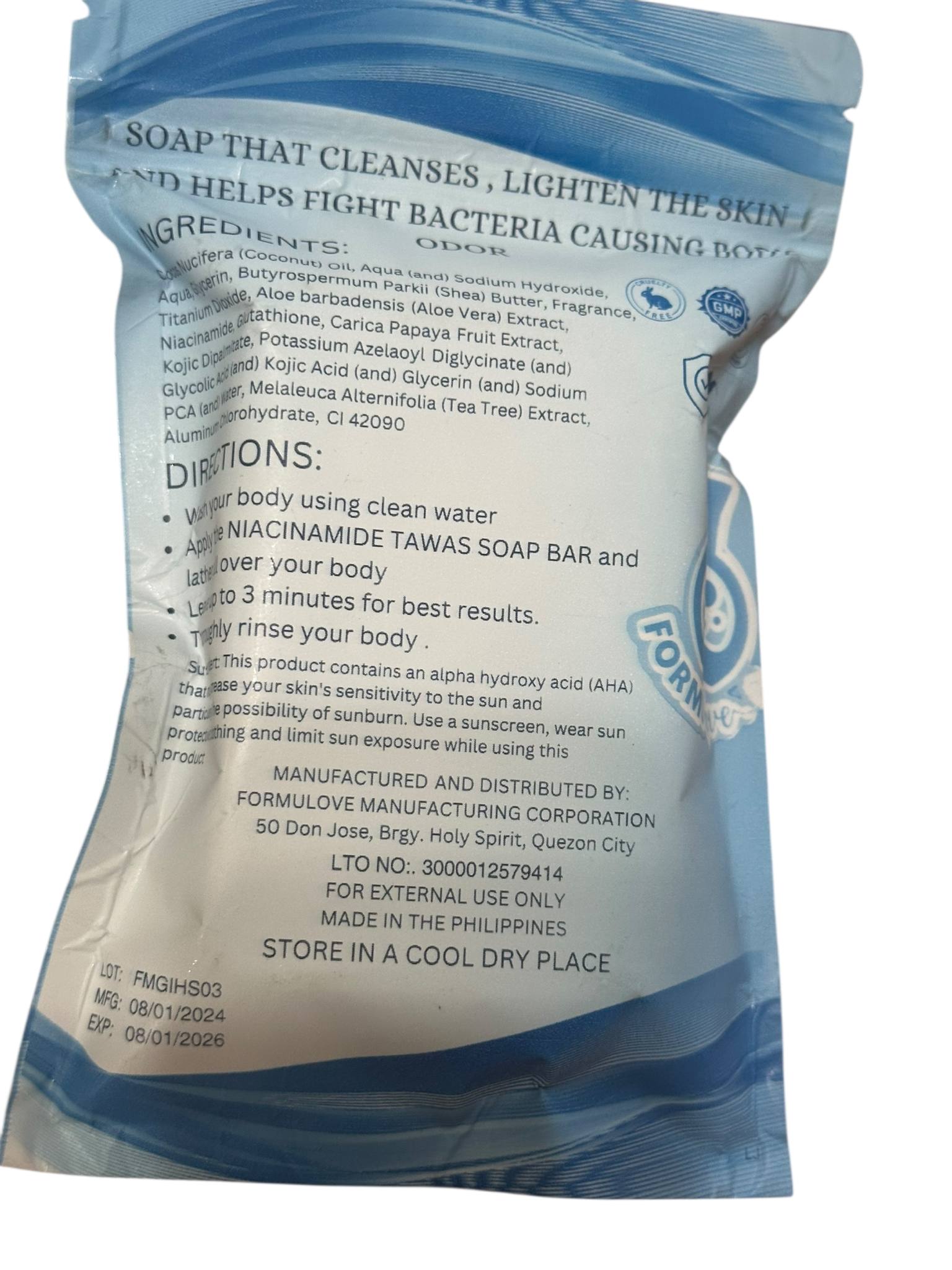 FORMULOVE Niacinamide Tawas Soap 100g-Debsline.co