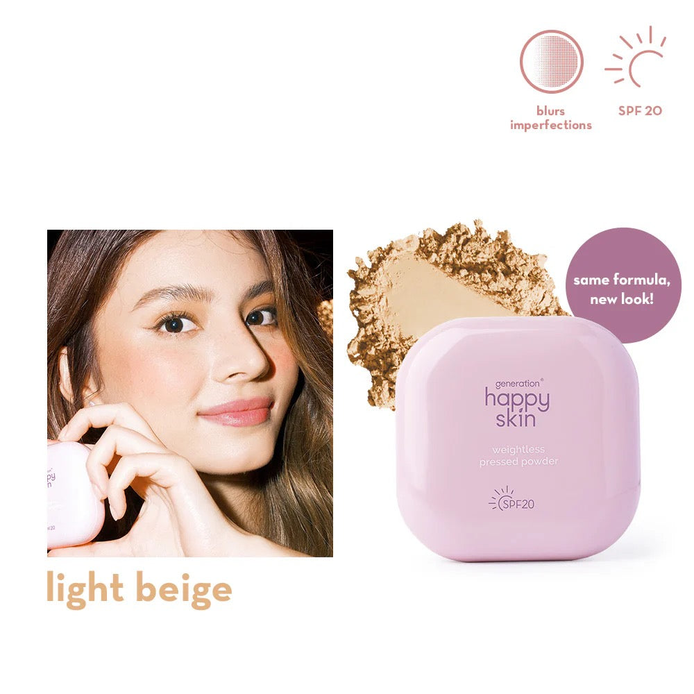Generation Happy Skin Weightless Pressed Powder SPF20 light beige debsline.co