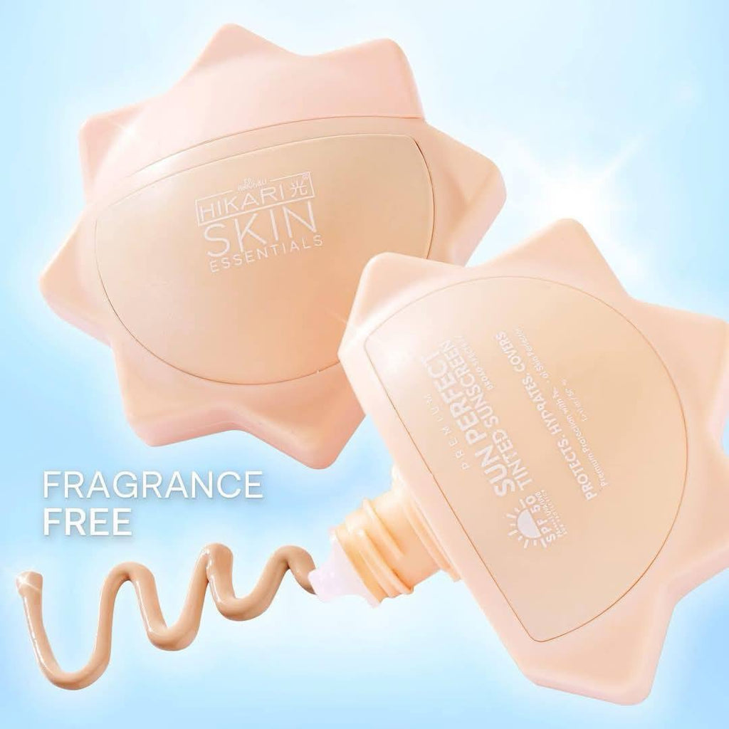 Hikari Skin Sunscreen Variants SPF50 Tinted, fragrance free Debsline.co