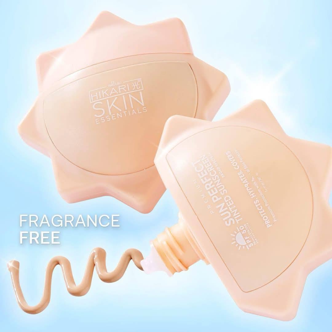 Hikari Skin Sunscreen Variants SPF50 Tinted, fragrance free Debsline.co