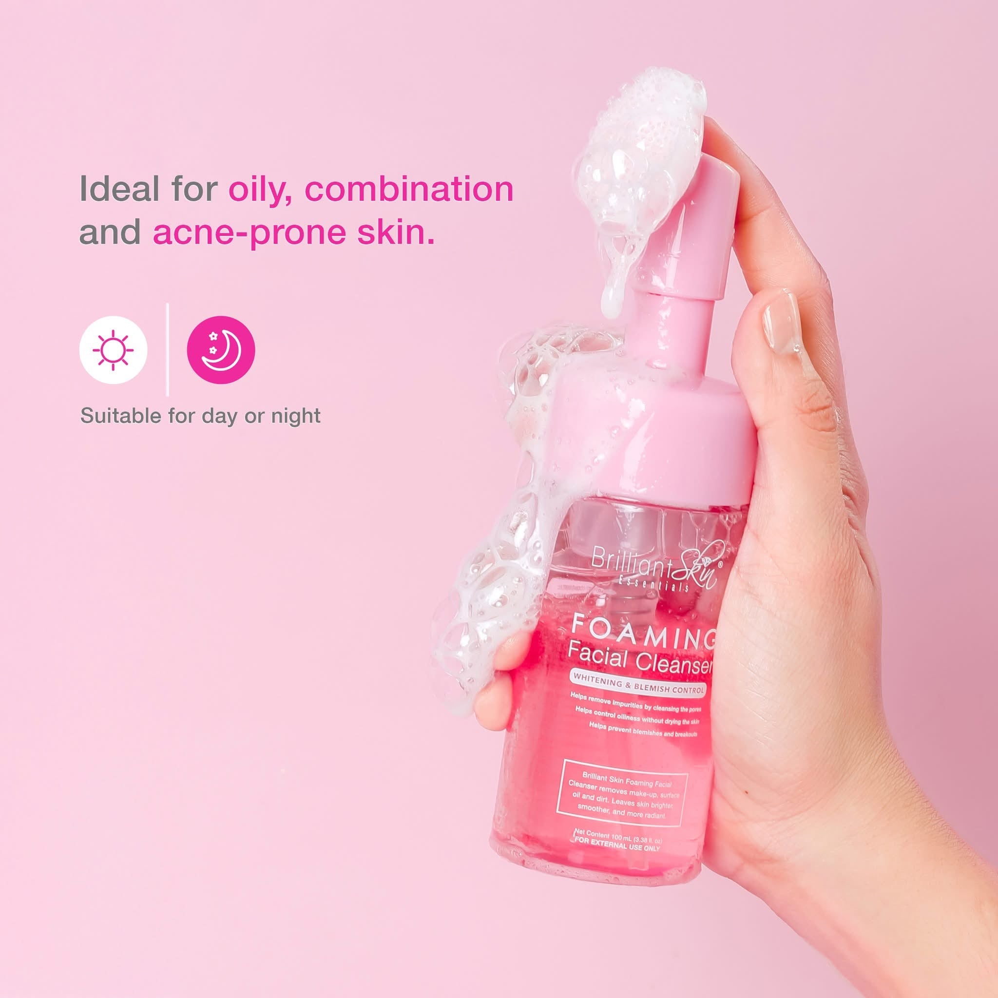 Brilliant Foaming Cleanser Whitening Acne Control Blemish Control 100ml debsline.co facial foam cleanser 