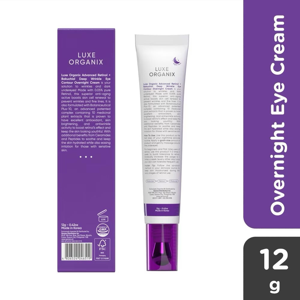 Luxe Organix Retinol Overnight Treatment Skincare Serums Skin Repair debsline.co
