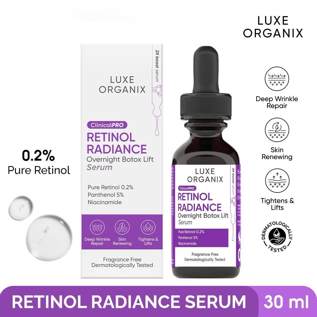 Luxe Organix Retinol Overnight Treatment Skincare Serums Skin Repair debsline.co
