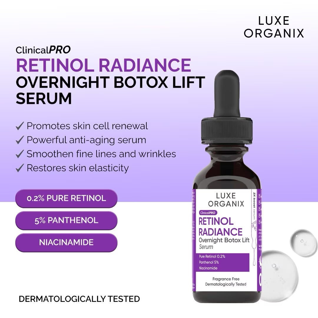 Luxe Organix Retinol Overnight Treatment Skincare Serums Skin Repair debsline.co
