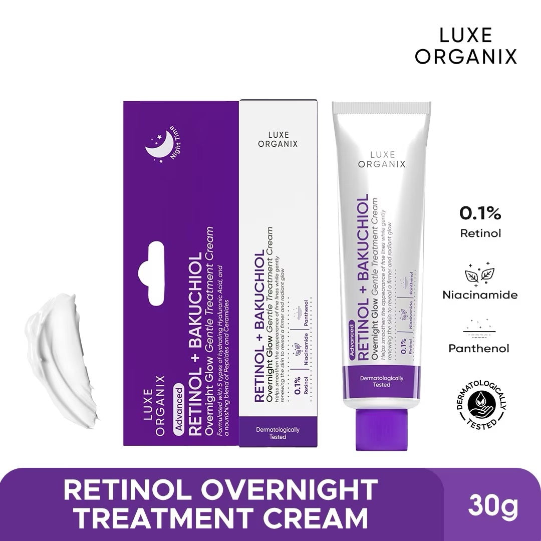Luxe Organix Retinol Overnight Treatment Skincare Serums Skin Repair debsline.co