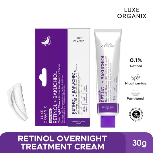 Luxe Organix Retinol Overnight Treatment Skincare Serums Skin Repair debsline.co
