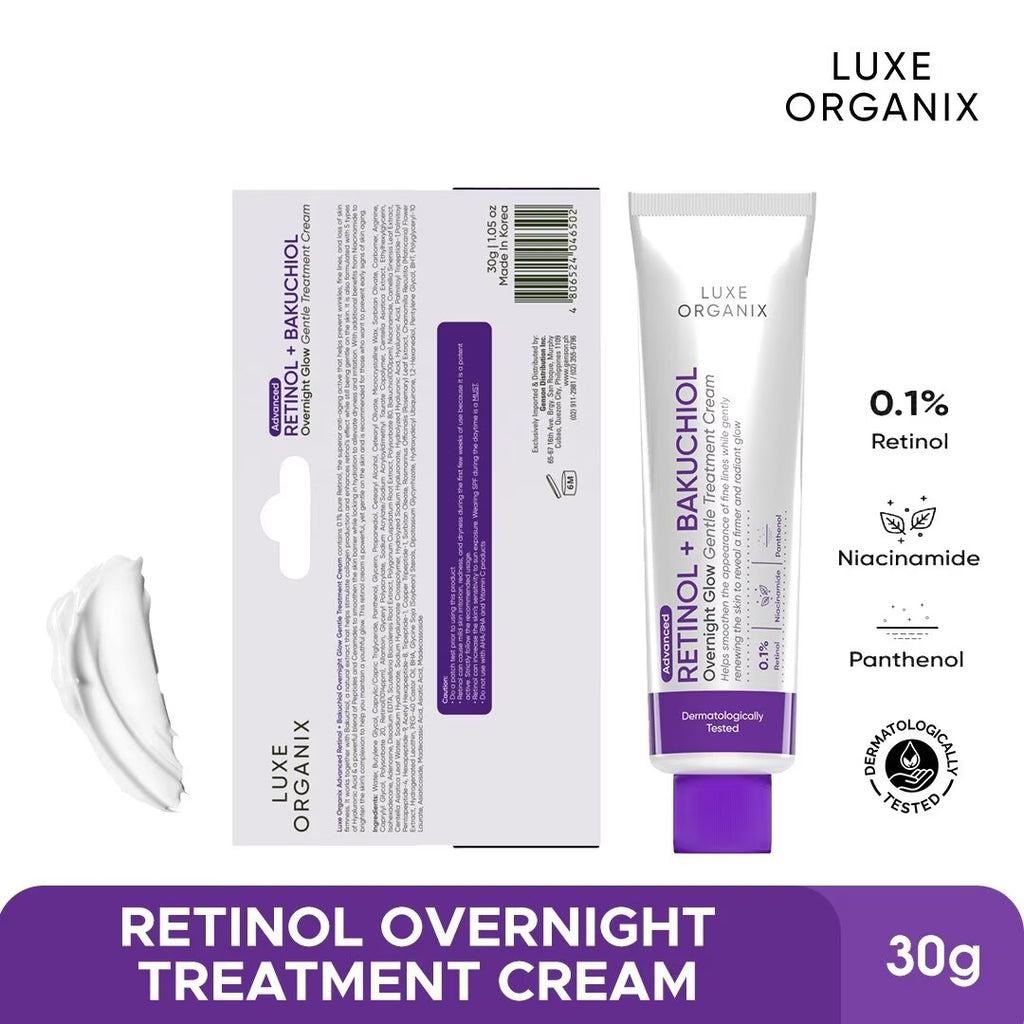 Luxe Organix Retinol Overnight Treatment Skincare Serums Skin Repair debsline.co