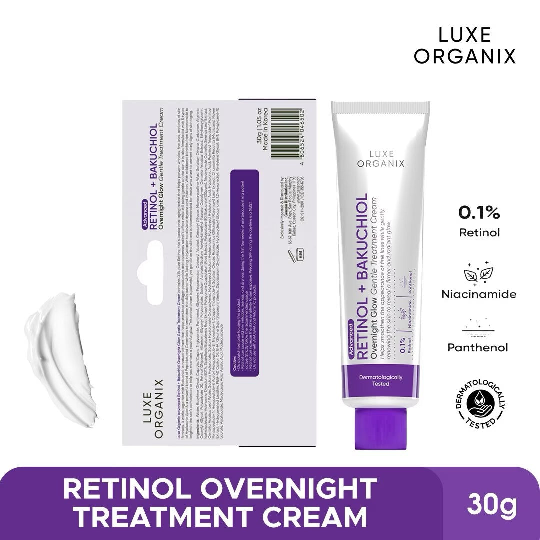Luxe Organix Retinol Overnight Treatment Skincare Serums Skin Repair debsline.co