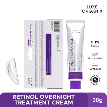 Luxe Organix Retinol Overnight Treatment Skincare Serums Skin Repair debsline.co