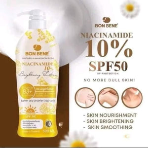 Bon Bene Brightening Lotion 500ml Body Care Cream debsline.co nicinamide 10% SPF50 debsline.co