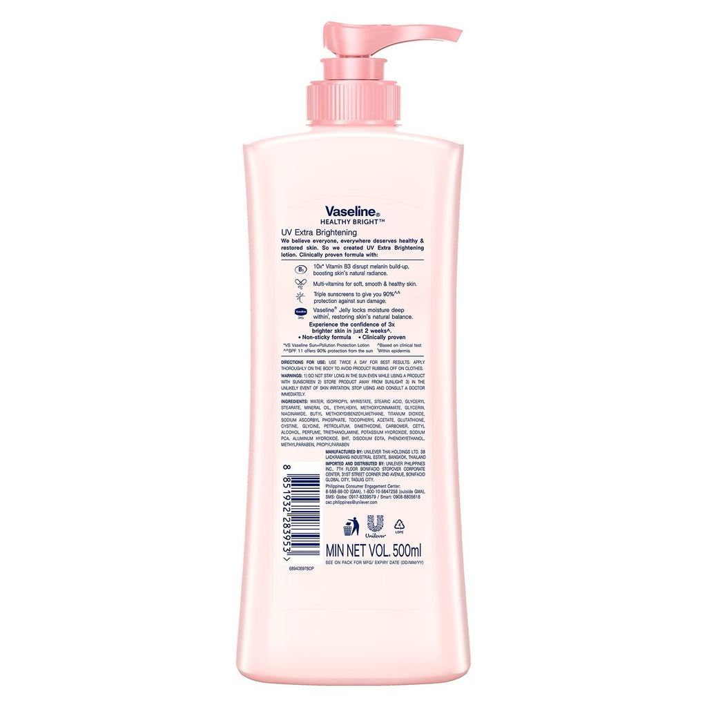 Vaseline Healthy Bright Nourishing Naicinamide Lotion  500ml Non-Sticky - Debsline.co