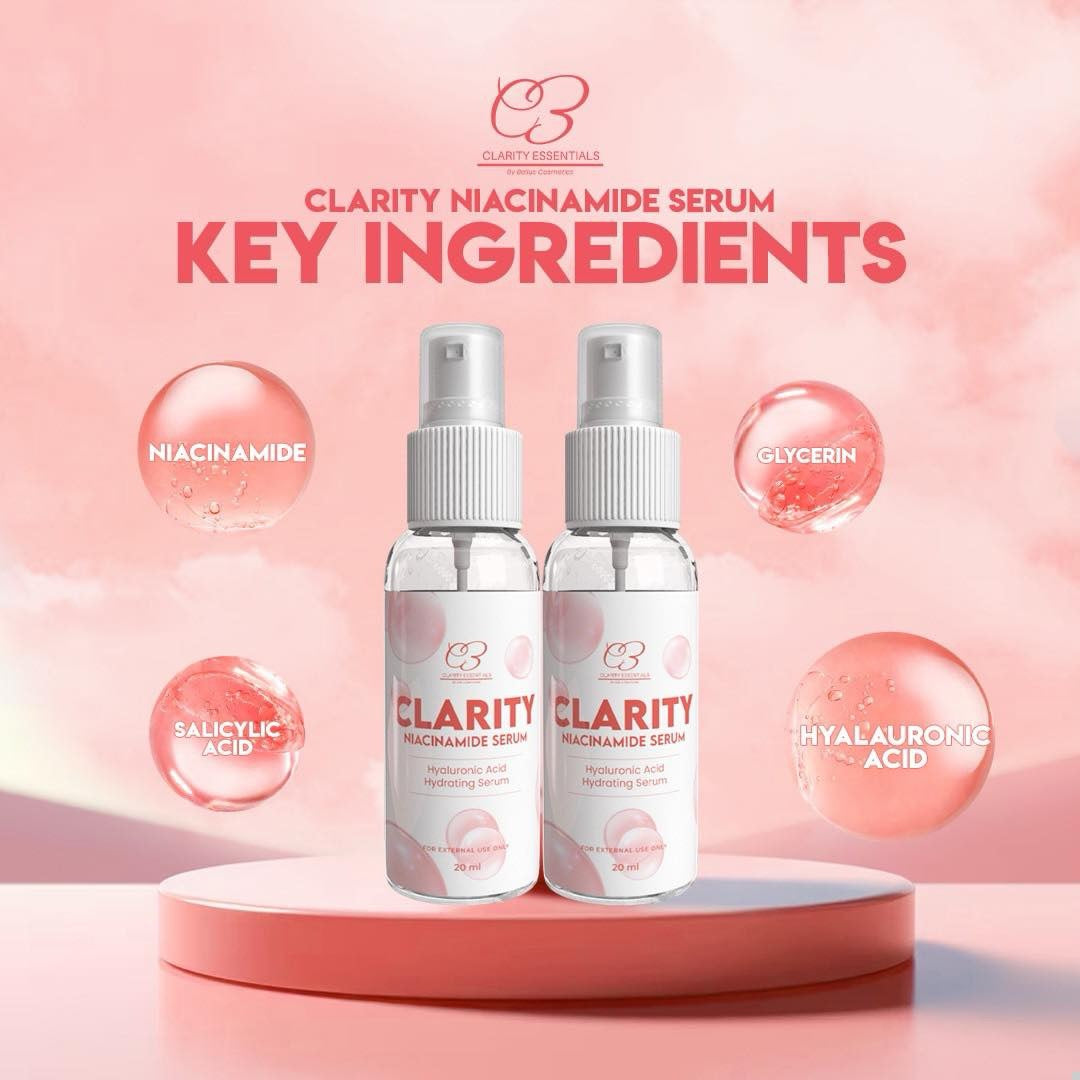 Clarity Essentials Niacinamide Serum with Hyaluronic Acid Hydrating Serum 20ml debsline.co