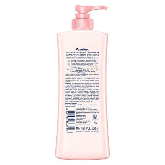 Vaseline Healthy Bright Nourishing Naicinamide Lotion  500ml Non-Sticky - Debsline.co