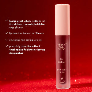 Happy Skin Lip Mallow Plush Matte Lip Tint 4.5ml Skin-Caring Makeup with Hyaluronic Acid Essence Complex SPF 15 Lipstick Cosmetic debsline.co