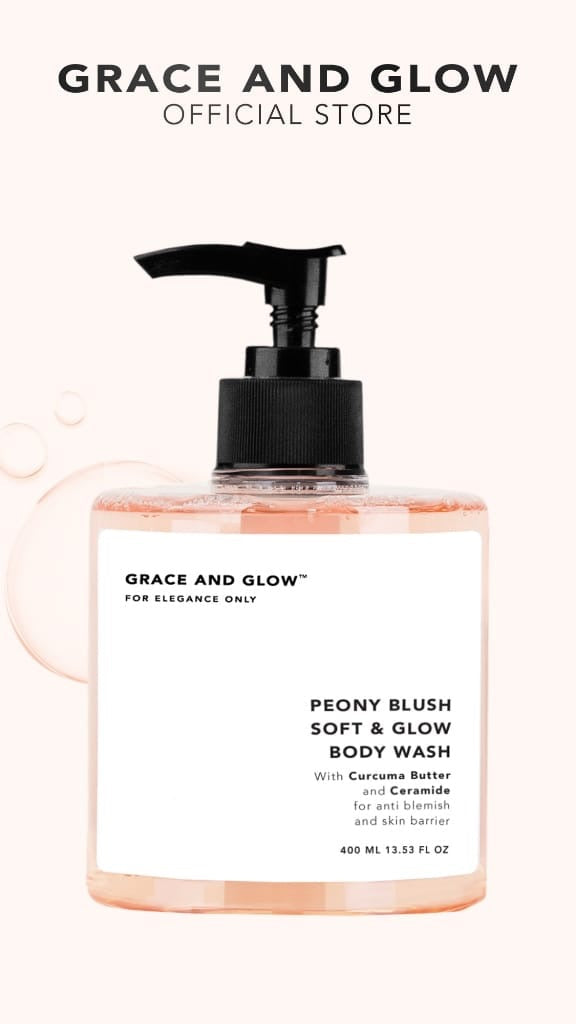 Grace and Glow For Elegance Only Body Wash 400ml Hydrating Moisturizing Scent peony blush debsline.co
