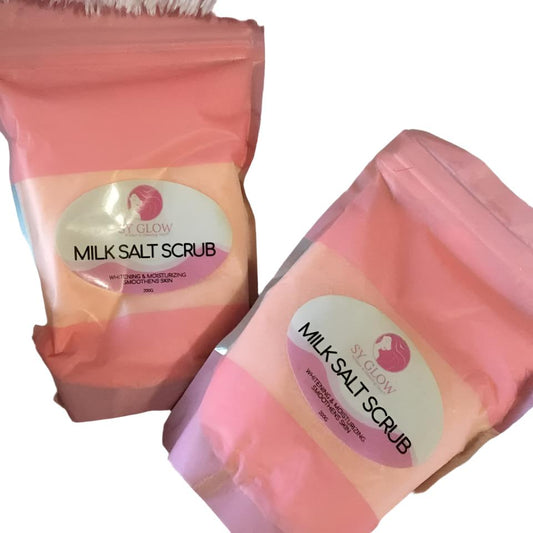 Sy Glow Milk Salt Scrub 200g - Exfoliating Scrub for Skin Repair and Body Care Whitening Moisturizing Pack Skin Care - Debsline.co  -  
