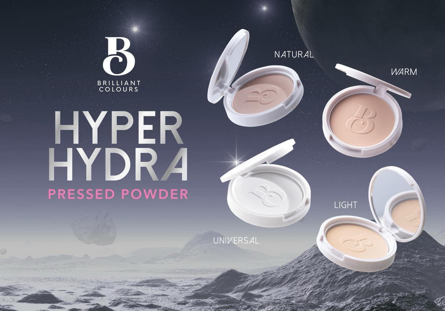 Brilliant Colours Hyper Hydra Pressed Powder SPF50 Infused with Hyaluronic Acid 7g debsline.co