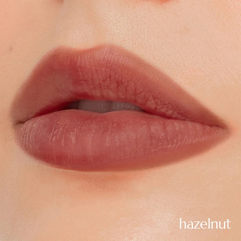 Happy Skin Lip Mallow Plush Matte Lip Tint 4.5ml Skin-Caring Makeup with Hyaluronic Acid Essence Complex SPF 15 Lipstick Cosmetic hazelnut debsline.co