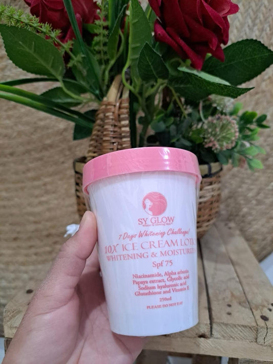 SY Glow Iced Cream Wipped Lotion 250ml SPF 75 Even Toned Skin Rehydrates Dry Skin Softens Your Skin & Soothes Rough skin - Debsline.co  -  