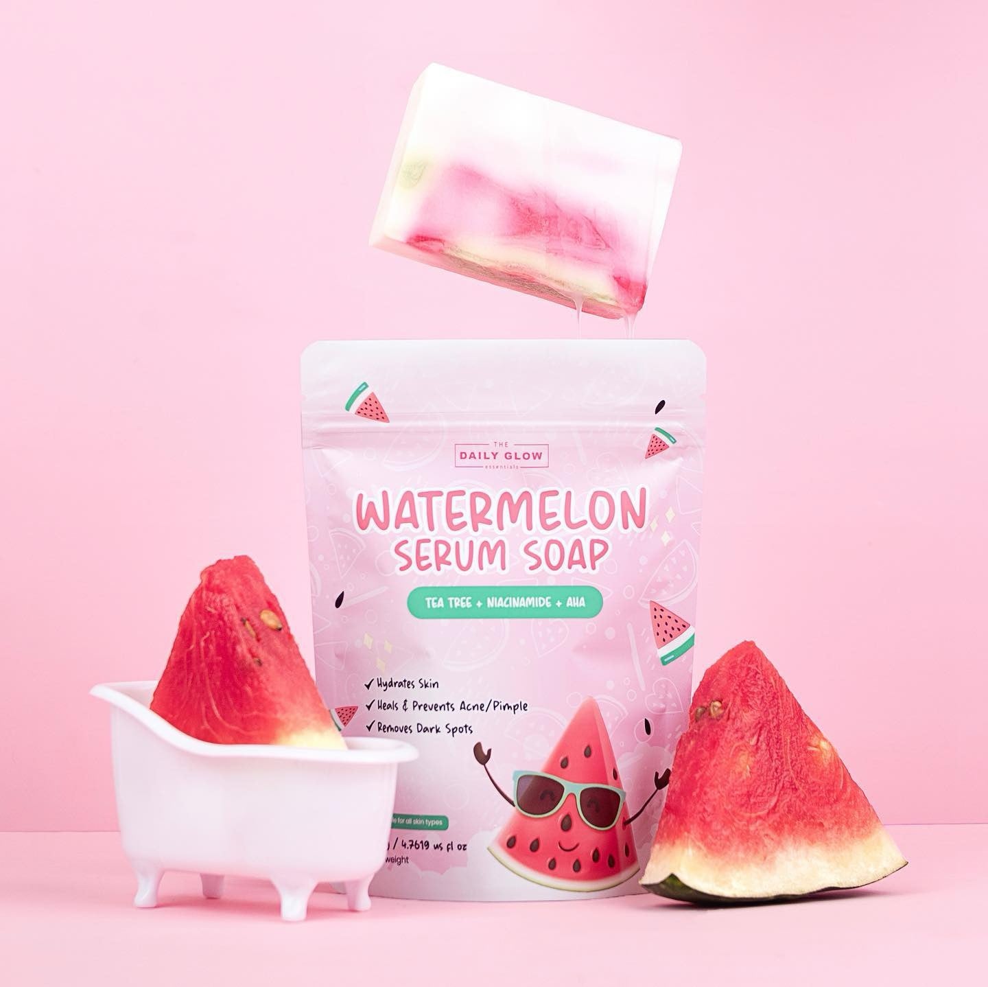 Watermelon Serum Soap Tea Tree Niacinamide AHA - Debsline.co  -  