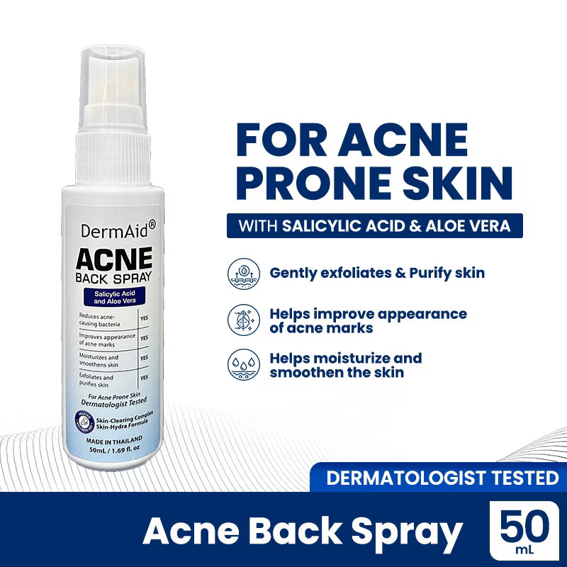 DERMAID Acne Back Spray 50ml Gentle for Sensitive Skin with Salicylic Acid
