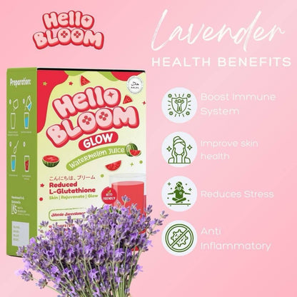 Hello Bloom Gleam, Glow Glam Beauty & Weight Management Drink Powdered Mix 10 Sachets in a Box glow watermelon juice debsline.co