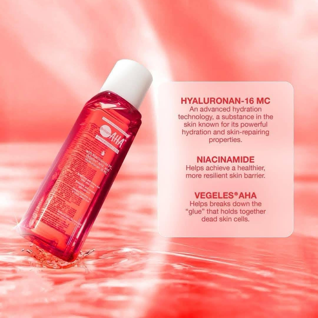 Brilliant Skin AHA Serum 30ml Each or Face and Body Gentle Essentials Water 100ml