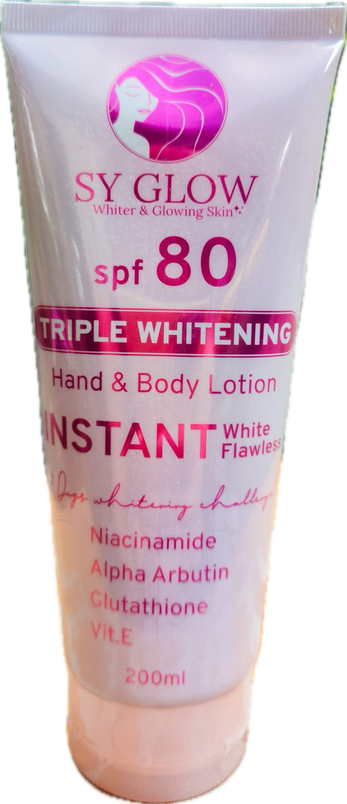 SY Glow Intense Whitening Lotion SPF 80| 200g 24K Gold SPF 75 250ml Tomato SPF40 250ml - Debsline.co  -  