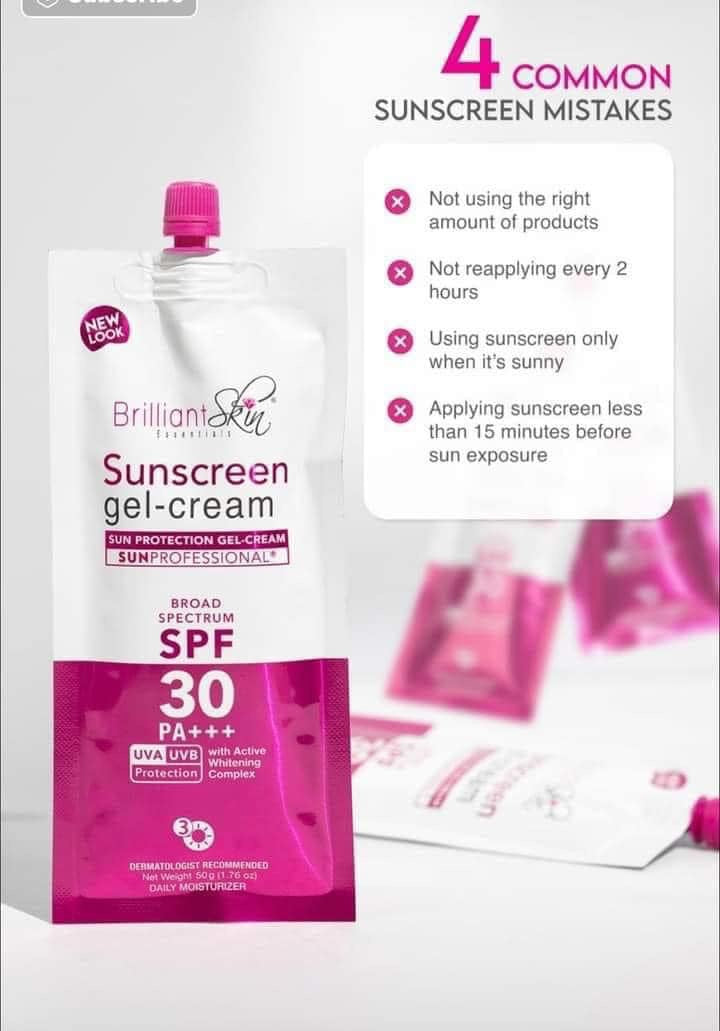 BRILLIANT SKIN ESSENTIALS Sunscreen with 3 Variants Gel-cream Spf30 debsline.co