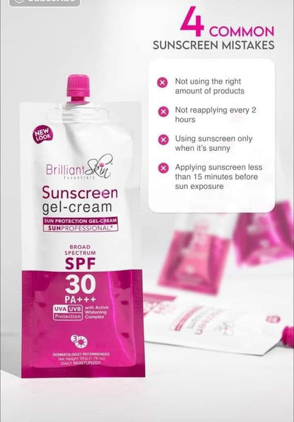BRILLIANT SKIN ESSENTIALS Sunscreen with 3 Variants Gel-cream Spf30 debsline.co