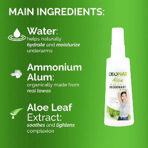 Deonat Natural Mineral Deodorant Spray Antibacterial Paraben Free