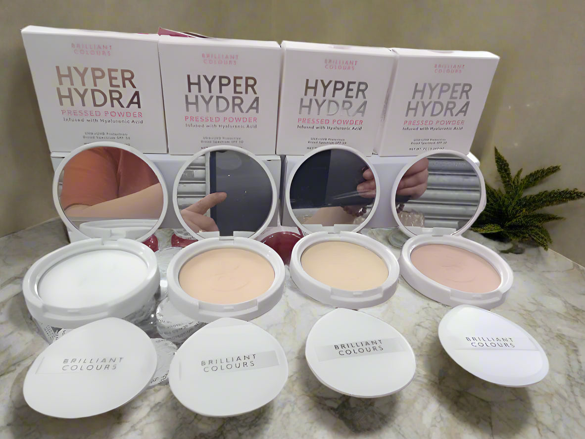 Brilliant Colours Hyper Hydra Pressed Powder SPF50 Infused with Hyaluronic Acid 7g debsline.co