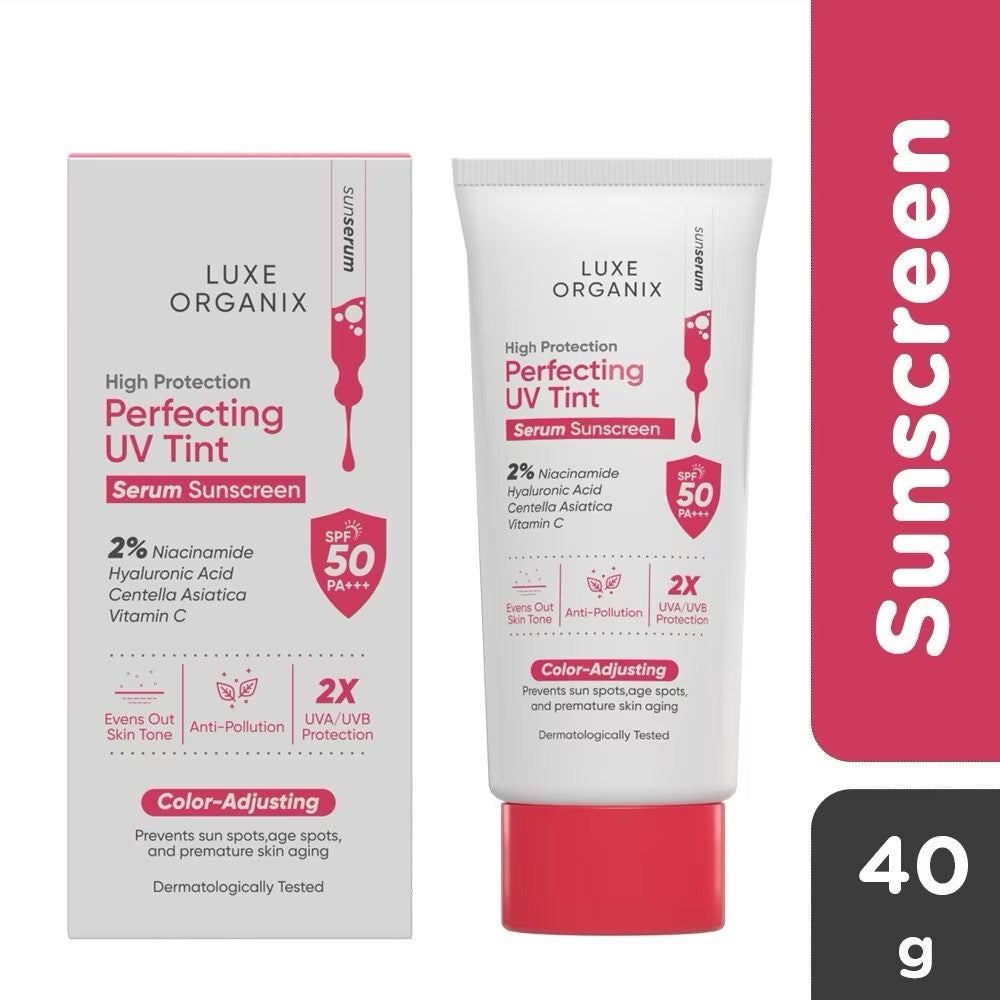 Luxe Organix Protection Perfecting UV Tint Serum Sunscreen SPF 50 PA +++ 40g-Debsline.co
