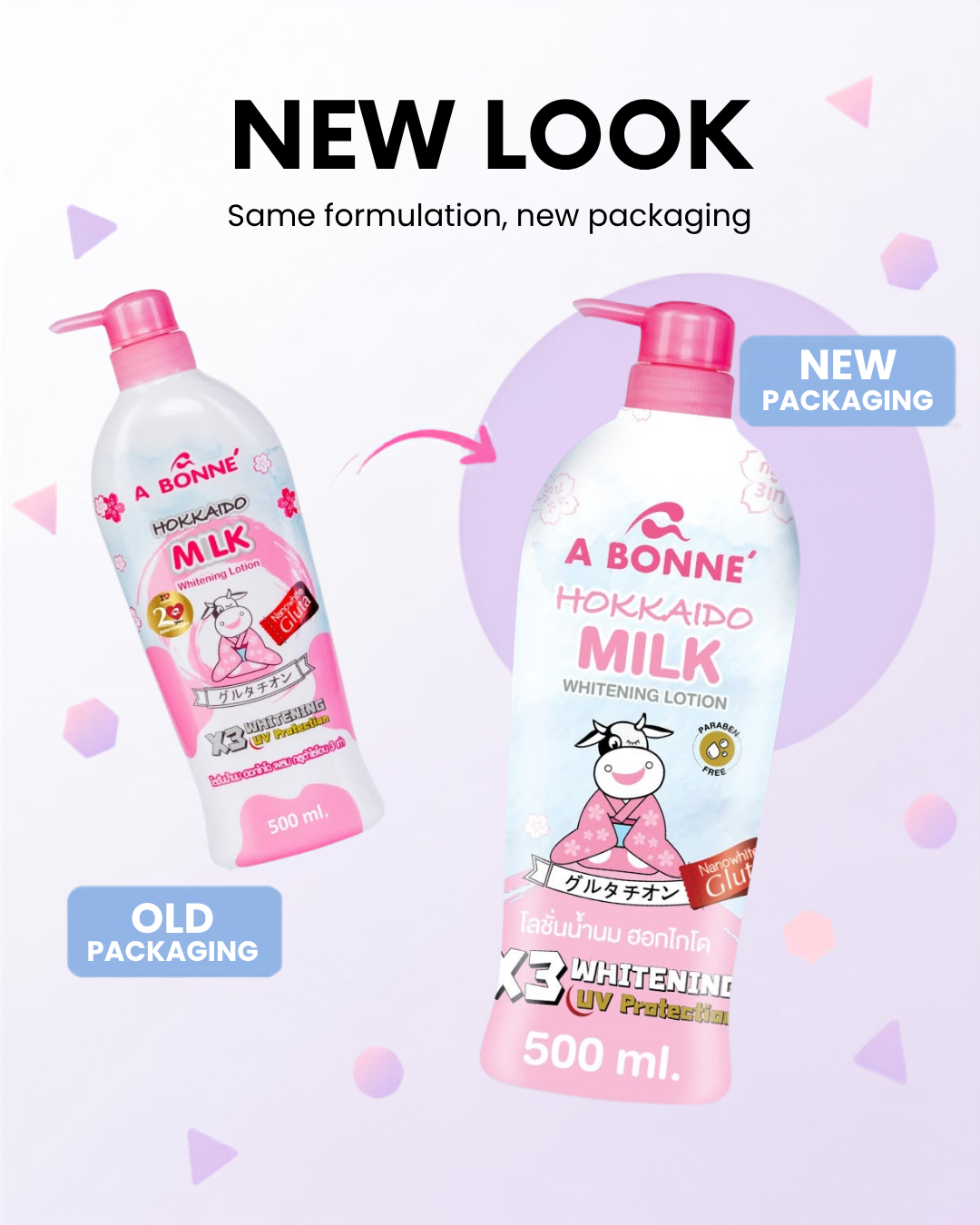 A Bonne 500 ml Milch-Körperlotion zum Aufhellen in 5 Varianten, 20 £ pro Flasche